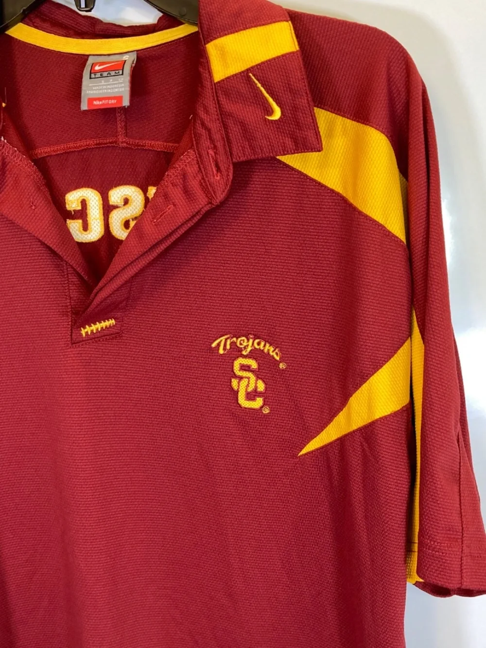 USC Trojans NIKE Dri-Fit Coaches Look Short Sleeve Shirt Sz S